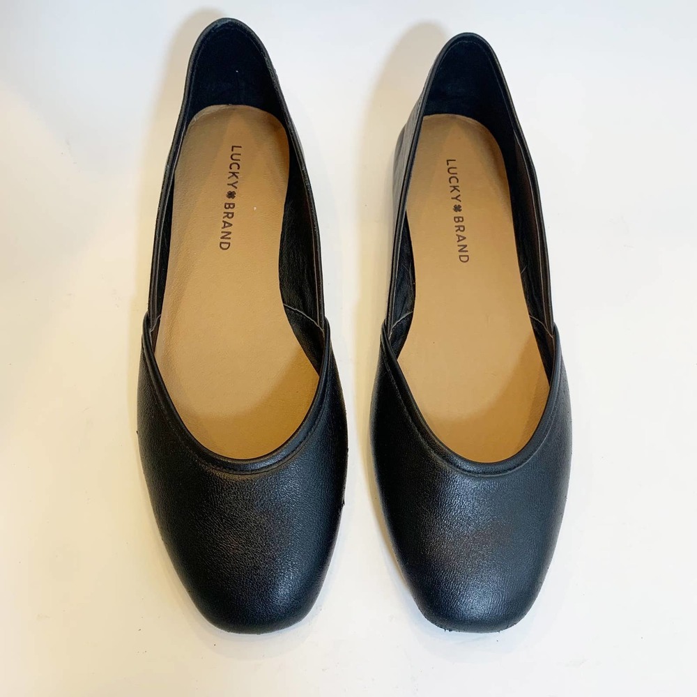 Lucky Brand Adoura Black Leather Ballet Flat Size 9